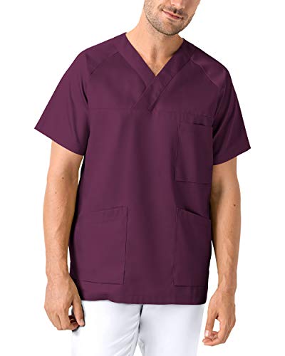 CLINIC DRESS Schlupfkasack - Kasack Herren bunt für Pflege und Altenpflege Pflaume L von CLINIC DRESS