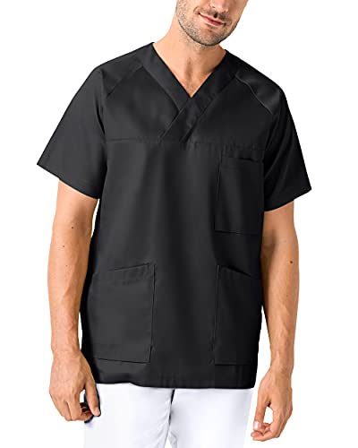 CLINIC DRESS Schlupfkasack - Kasack Herren bunt für Pflege und Altenpflege schwarz, XXL von CLINIC DRESS