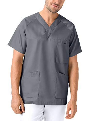 CLINIC DRESS Schlupfkasack - Kasack Herren bunt für Pflege und Altenpflege steingrau, L von CLINIC DRESS