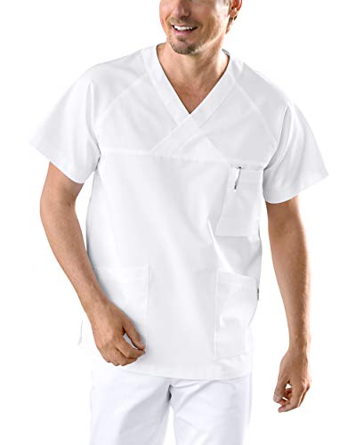 CLINIC DRESS Schlupfkasack - Kasack Herren bunt für Pflege und Altenpflege weiß 3XL von CLINIC DRESS