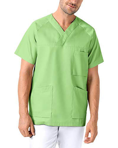CLINIC DRESS Schlupfkasack - Kasack Herren bunt für Pflege und Altenpflege apfelgrün, 3XL von CLINIC DRESS