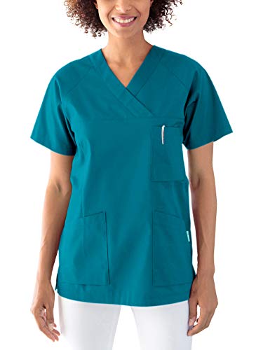 CLINIC DRESS Schlupfkasack Kasack Damen für Krankenpflege und Altenpflege 50% Baumwolle 95 Grad Wäsche Petrol XL von CLINIC DRESS