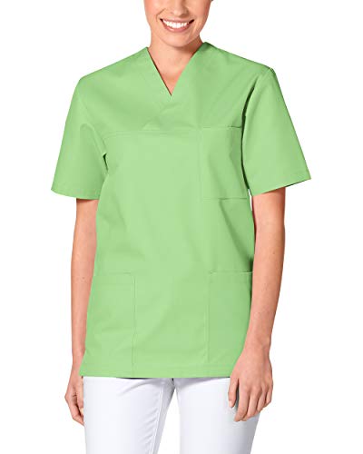 CLINIC DRESS Schlupfkasack - Unisex Kasack Damen und Herren bunt für Pflege und Altenpflege, Kurzarm und Brusttasche, 95 Grad Wäsche apfelgrün M von CLINIC DRESS