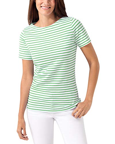 CLINIC DRESS Shirt Damen Rundhalsausschnitt 1/2 Arm 95% Baumwolle 60° weiß/apfelgrün, M von CLINIC DRESS