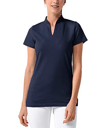 CLINIC DRESS Shirt Damen-Shirt leicht tailliert mit Stehkragen 65 cm lang, mit Stretch Navy, 38/40 von CLINIC DRESS