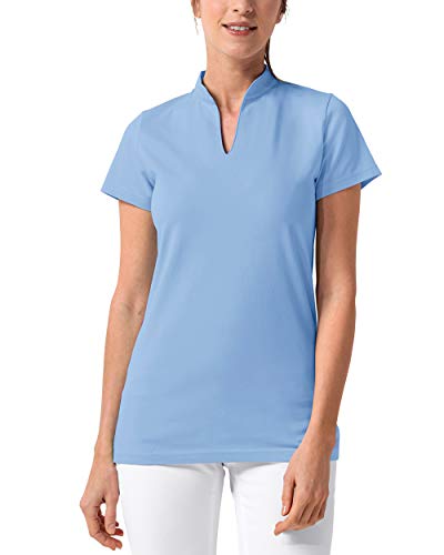 CLINIC DRESS Shirt Damen-Shirt leicht tailliert mit Stehkragen 65 cm lang, mit Stretch himmelblau, 38/40 von CLINIC DRESS