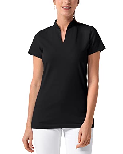 CLINIC DRESS Shirt Damen-Shirt leicht tailliert mit Stehkragen 65 cm lang, mit Stretch schwarz 38/40 von CLINIC DRESS