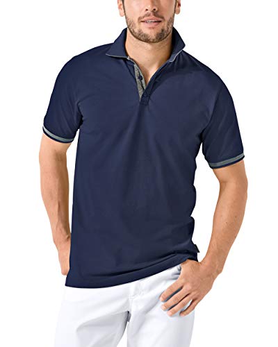 CLINIC DRESS Shirt Polo Herren 1/2 Arm - Regular Fit Polokragen 95% Baumwolle mit Stretch, für Pfleger, Ärzte und Pflegepersonal Navy/dunkelgrau Melange, L von CLINIC DRESS
