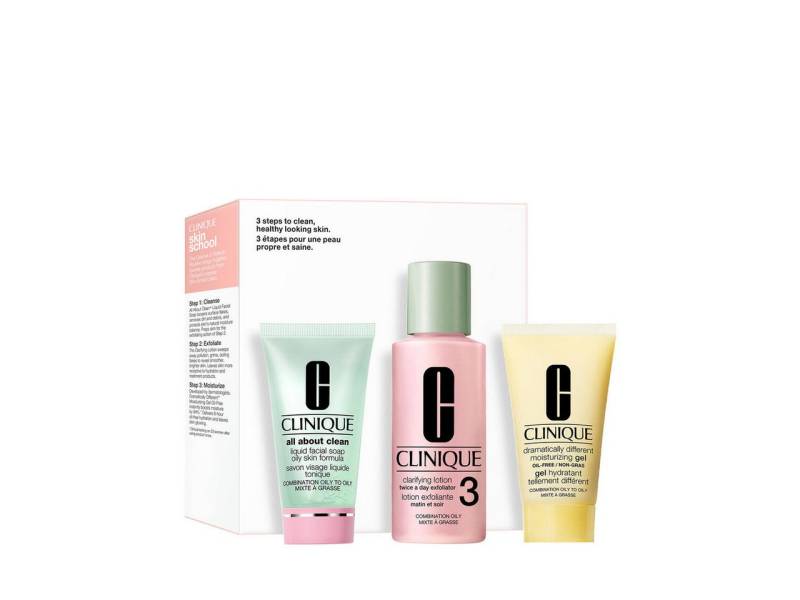 CLINIQUE Gesichtspflege-Set Mini Step 3 Kits 3 = All About Clean Liquid Facial Soap 30 ml + C von CLINIQUE