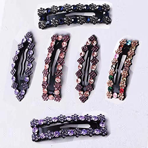 AB Crystal Hair Clips Fashion Large Hair Barrettes Wedding Decorative Bling Czech Diamond Hairpins Handmade Rhinestone Snap Clips Hair Accessories for Women Girls (6 Colors / 6 Pcs) von CLIPPER GUARDS