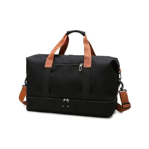 Damen-Reisetaschen, große Kapazität, Sporttaschen, wasserdichte Damen-Wochenendhandtaschen (Color : Black, Size : 46x28x25cm) von CLIQR