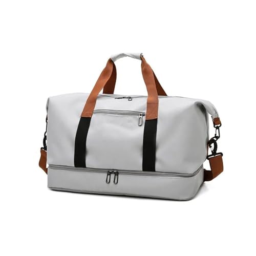 Damen-Reisetaschen, große Kapazität, Sporttaschen, wasserdichte Damen-Wochenendhandtaschen (Color : Grey, Size : 46x28x25cm) von CLIQR