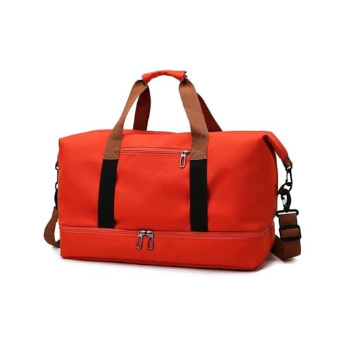 Damen-Reisetaschen, große Kapazität, Sporttaschen, wasserdichte Damen-Wochenendhandtaschen (Color : Red, Size : 46x28x25cm) von CLIQR