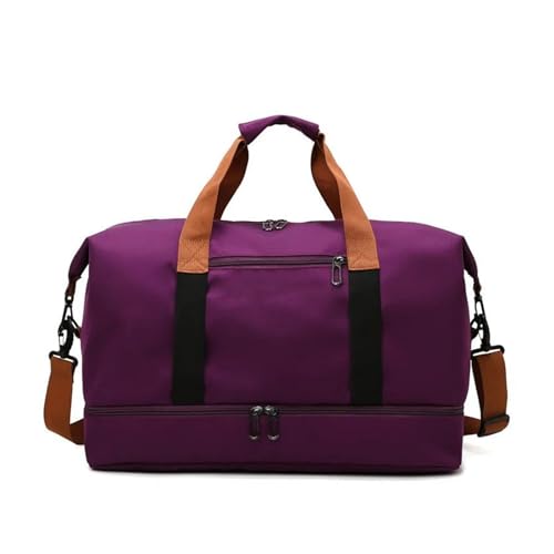 Damenmode-Reisetasche, große Kapazität, Herren-Sporttasche, Reise-Damen-Umhängetasche (Color : Purple, Size : 46X25X28cm) von CLIQR