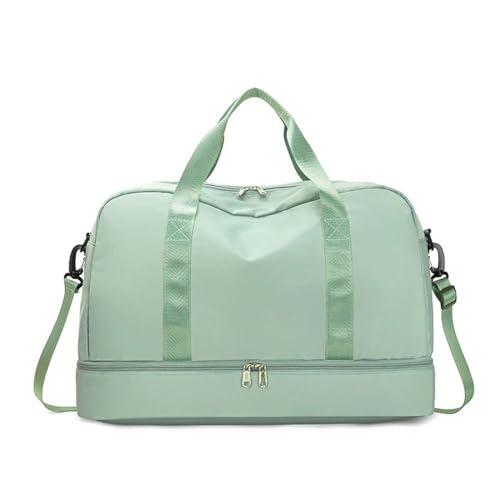 Erweiterbare Reisegepäcktasche, Sporthandtasche, Fitness, große Kapazität, Damen-Umhängetasche (Color : Green, Size : 46x32cm) von CLIQR