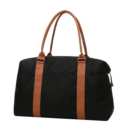 Herren-Canvas-Reisetasche, Damen-Handtasche, Gepäcktasche, Outdoor-Aufbewahrungstasche, große Kapazität, Gepäcktasche (Color : Black A Large) von CLIQR