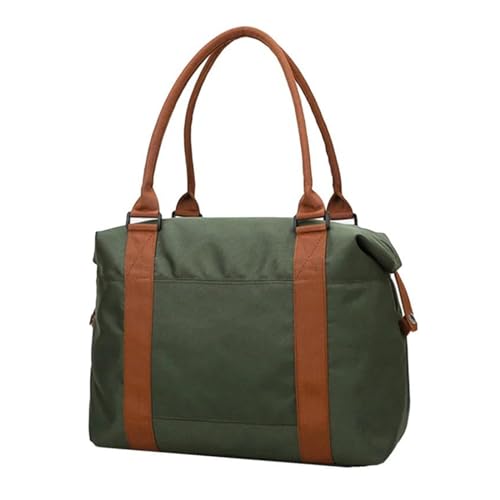 Herren-Canvas-Reisetasche, Damen-Handtasche, Gepäcktasche, Outdoor-Aufbewahrungstasche, große Kapazität, Gepäcktasche (Color : Green A Small) von CLIQR