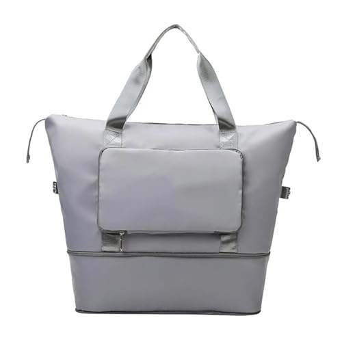 Herren-Canvas-Reisetasche, Damen-Handtasche, Gepäcktasche, Outdoor-Aufbewahrungstasche, große Kapazität, Gepäcktasche (Color : Grey B) von CLIQR