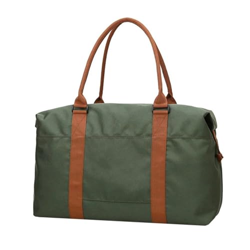 Mode große Reisetasche Damen Handtasche Canvas Umhängetasche Damen Reisetasche (Color : Green L) von CLIQR