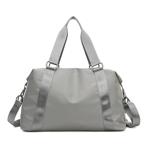 Mode große Reisetasche Damen Handtasche Nylon wasserdichte Umhängetasche Damen Reisetaschen (Color : Gray Large, Size : One Size) von CLIQR