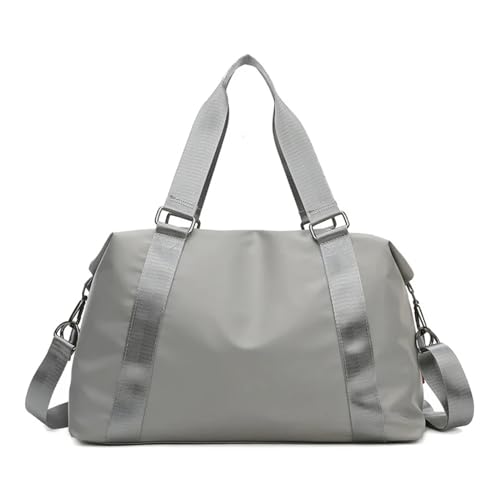 Mode große Reisetasche Damen Handtasche Nylon wasserdichte Umhängetasche Damen Reisetaschen (Color : Gray Small, Size : One Size) von CLIQR