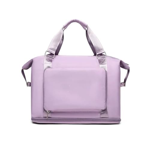 Reisetasche mit großem Fassungsvermögen, Faltbarer Damen-Reiserucksack, Sport-, Fitnessstudio- und Yoga-Einkaufstasche (Color : Light Purple, Size : 41X19X35cm) von CLIQR