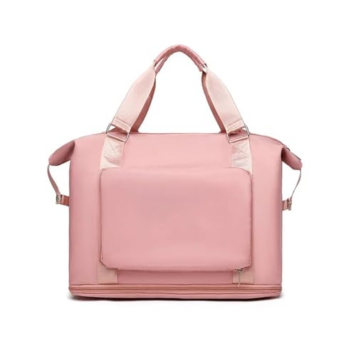 Reisetasche mit großem Fassungsvermögen, Faltbarer Damen-Reiserucksack, Sport-, Fitnessstudio- und Yoga-Einkaufstasche (Color : Pink, Size : 41X19X35cm) von CLIQR