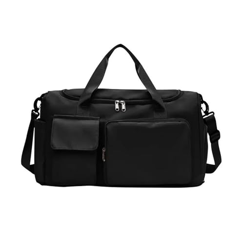 Reisetaschen, Gepäck, Handtaschen, Damen-Schultertaschen, große Kapazität, Nylon, Sport- und Sporttaschen (Color : Black, Size : 50x28x21cm) von CLIQR