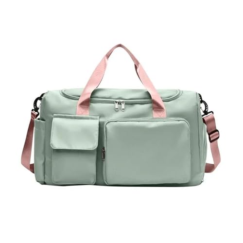 Reisetaschen, Gepäck, Handtaschen, Damen-Schultertaschen, große Kapazität, Nylon, Sport- und Sporttaschen (Color : Green, Size : 50x28x21cm) von CLIQR