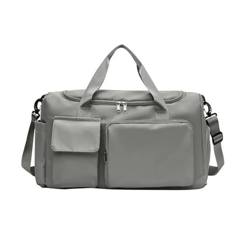 Reisetaschen, Gepäck, Handtaschen, Damen-Schultertaschen, große Kapazität, Nylon, Sport- und Sporttaschen (Color : Grey, Size : 50x28x21cm) von CLIQR