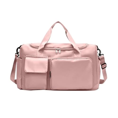 Reisetaschen, Gepäck, Handtaschen, Damen-Schultertaschen, große Kapazität, Nylon, Sport- und Sporttaschen (Color : Pink, Size : 50x28x21cm) von CLIQR