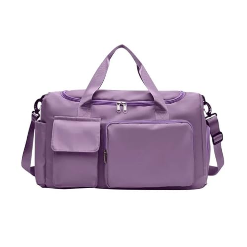 Reisetaschen, Gepäck, Handtaschen, Damen-Schultertaschen, große Kapazität, Nylon, Sport- und Sporttaschen (Color : Purple, Size : 50x28x21cm) von CLIQR