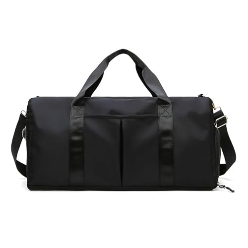 Reisetaschen Damen Umhängetaschen Große Kapazität wasserdichte Sporttaschen Gepäck Reisetaschen (Color : Black, Size : 46x22x24CM) von CLIQR