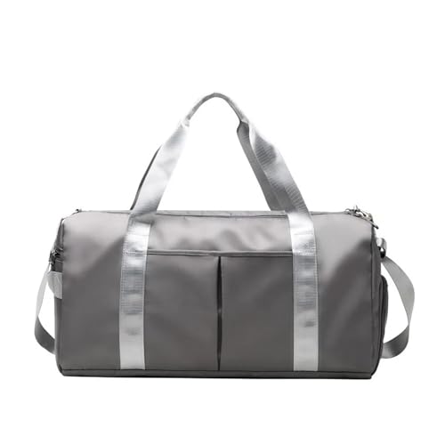 Reisetaschen Damen Umhängetaschen Große Kapazität wasserdichte Sporttaschen Gepäck Reisetaschen (Color : Grey, Size : 46x22x24CM) von CLIQR