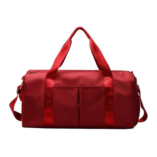 Reisetaschen Damen Umhängetaschen Große Kapazität wasserdichte Sporttaschen Gepäck Reisetaschen (Color : Red, Size : 46x22x24CM) von CLIQR