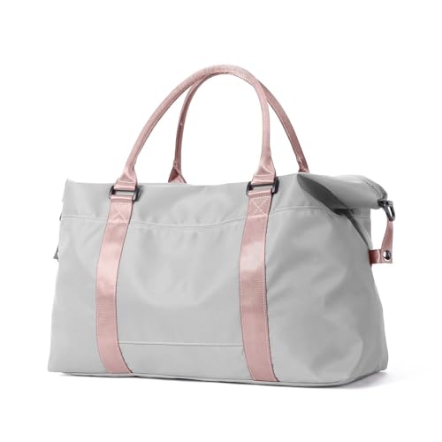 Sporttaschen for Damen, Tragetaschen, Reise-Umhängetaschen mit Trolley-Koffer, Tragetaschen for Gymnastik und Tanz (Color : Grey, Size : 55x27x18cm) von CLIQR