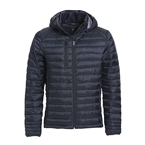 CLIQUE - Hudson Herren Daunenjacke aus Polyester, weich, ultraleicht, abnehmbare Kapuze, Herbst Winter, für Wandern, Reisen, Berg, Dark Navy, XXL von Clique