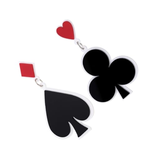 CLISPEED Asymmetrische Pokerkarten-ohrringe Für Damen Sommerschmuck Aus Verspielte Statement-kartenohrringe Leichter Modeschmuck Für Jeden Anlass CLISPEED Asymmetrische Pokerkarten-ohrringe Für Damen Sommerschmuck Aus Verspielte Statement-kartenohrringe Leichter Modeschmuck Für Jeden Anlass von CLISPEED