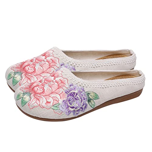 CLISPEED 1 Paar Flache Damenschuhe mit Ethnischem Stil und Besticktem Design Bequeme Atmungsaktive Baumwollschuhe für Sommer für Frauen und Mädchen CLISPEED 1 Paar Flache Damenschuhe mit Ethnischem Stil und Besticktem Design Bequeme Atmungsaktive Baumwollschuhe für Sommer für Frauen und Mädchen von CLISPEED