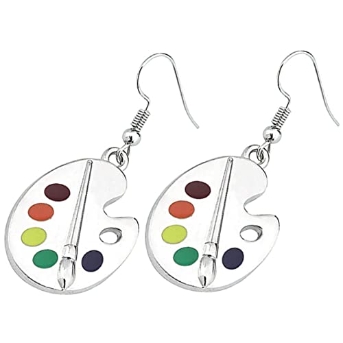 CLISPEED 1 Paar Kreative Künstler Palette Ohrringe Dangle Drop Ohrringe mit Buntem Design für Kunstliebhaber für Besondere Anlässe und Alltag von CLISPEED