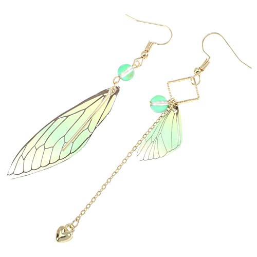 CLISPEED 1 Paar Moderne Lange Tassel Ohrringe Klassischem Grün und Gold für Bräute Asymmetrische Ohrschmuck Designs für Hochzeiten Partys und Besondere Anlässe von CLISPEED