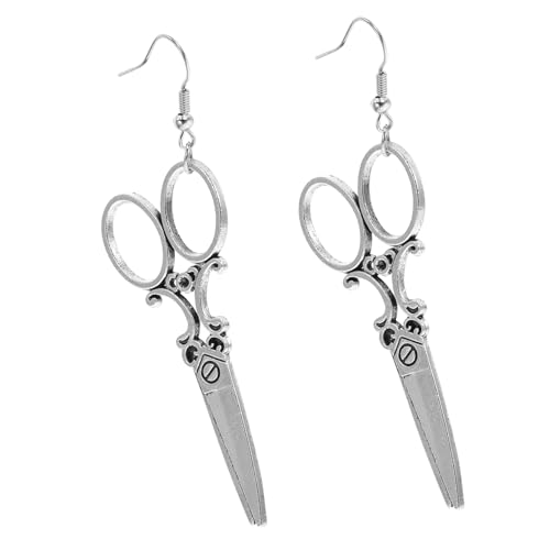 CLISPEED 1 Paar Scheren Ohrringe für Frauen Kreative Ear Dangler Silber für Partys und Mode Events Langlebig und Farbecht von CLISPEED