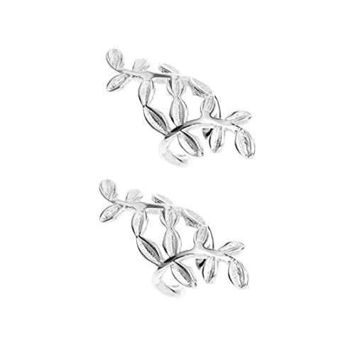 CLISPEED 1 Paar Silber Baumblatt Ohrclips Ohrklemmen für Damen Kreative Ohrringe Ohrloch und Bequeme Ear für Besondere Anlässe von CLISPEED