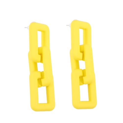 CLISPEED 1 Paar Sterling Silber Chain Link Ohrringe für Damen Extravaganter Ohrschmuck Gelb Langanhaltende und Bequeme Trageerfahrung für Partys und Alltag von CLISPEED