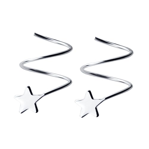 CLISPEED 1 Paar Sterling Silber Sternohrringe für Damen Ohrstecker im Modernen Klassischen Design für Alltag und Besondere Anlässe Hypoallergen und Nickelfrei Ohrringe mit Blumenmuster als von CLISPEED