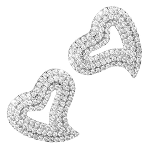 CLISPEED 1 Paar Unregelmäßige Herz Ohrringe für Frauen Funkelnde Rhinestone Ohrstecker für Einen Eleganten Look für Hochzeiten und Besondere Anlässe von CLISPEED
