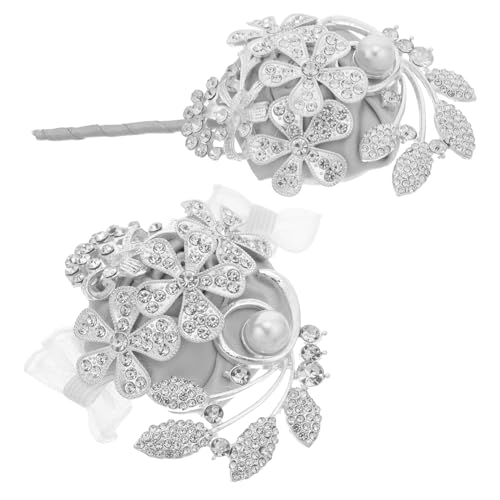 CLISPEED 1 Satz Glitzernde Kunstperlen Handblume für Brautjungfern Leichtes Armband für Balldekoration von CLISPEED
