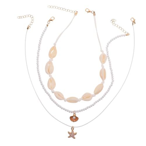 CLISPEED 1 Satz Hawaiian Strand Halskette für Frauen Handgemachte Choker Kette mit Natürlichen Muscheln Faderesistent Exotisches Design für Sommer CLISPEED 1 Satz Hawaiian Strand Halskette für Frauen Handgemachte Choker Kette mit Natürlichen Muscheln Faderesistent Exotisches Design für Sommer von CLISPEED