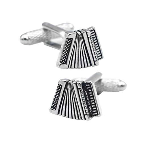 CLISPEED 1 Satz Herren Manschettenknöpfe Handgemachte Akkordeon Design Cufflinks Für Hochzeitshemden Klassische Accessoires Für Anzüge Und Chiffonblusen 2 Stück von CLISPEED