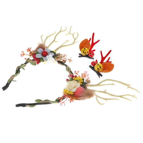 CLISPEED 1 Satz Rentiergeweih Haarspangen Niedlicher Kopfband für Cosplay Halloween und Fotorequisiten für Kreative Outfits und Vielseitige Stylingmöglichkeiten von CLISPEED